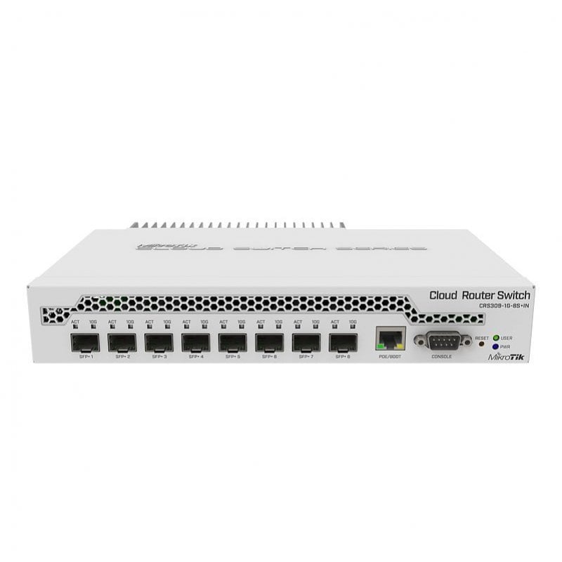 Mikrotik CRS309-1G-8S+IN Switch Administrável 8 Portas SFP+ 10Gbps + 1 Porta Ethernet Gigabit